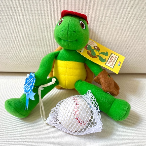 VINTAGE EDEN FRANKLIN THE TURTLE PLAYS BASEBALL PLUSH STUFFED TOY 8.5” NWT - Picture 11 of 16